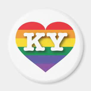 I Liebe Kentucky Gay Pride Rainbow Heart Magnet