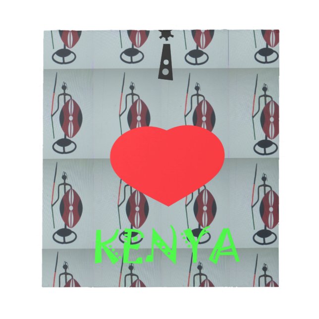 I Liebe Kenya Art Print Notizblock (Vorderseite)