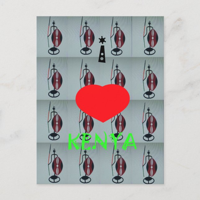 I Liebe Kenya Art Print Postkarte (Vorderseite)