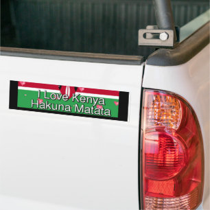 I Liebe Kenya Hakuna Matata coole Flaggenfarben Autoaufkleber