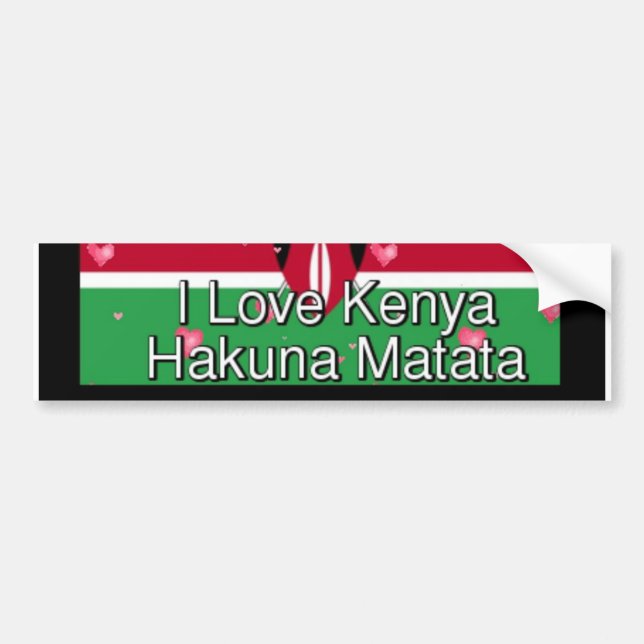 I Liebe Kenya Hakuna Matata coole Flaggenfarben Autoaufkleber (Vorne)