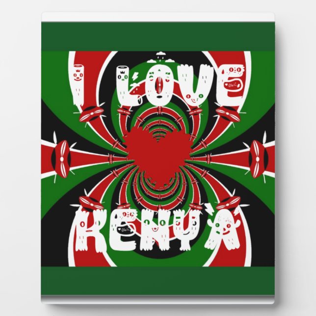 I Liebe Kenya Hakuna Matata Geschenke Fotoplatte (Vorderseite)