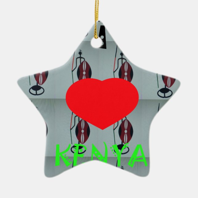 I Liebe Kenya Keramikornament (Vorne)