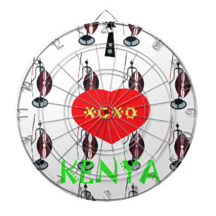 I Liebe Kenya Maasai Art Print Dartscheibe
