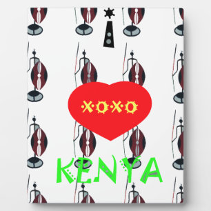 I Liebe Kenya Maasai Art Print Fotoplatte