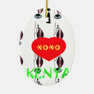 I Liebe Kenya Maasai Art Print Keramikornament