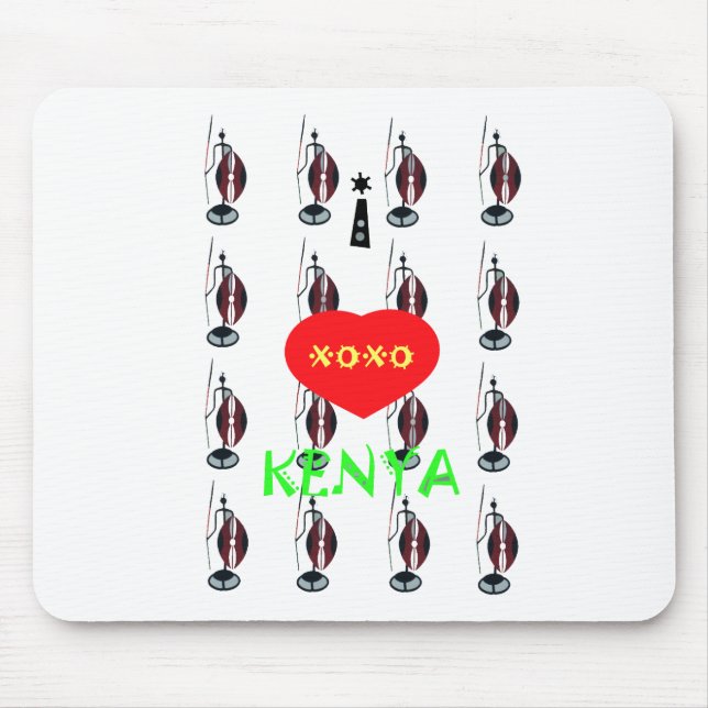 I Liebe Kenya Maasai Art Print Mousepad (Vorne)