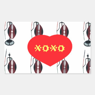 I Liebe Kenya Maasai Art Print Rechteckiger Aufkleber