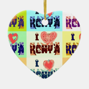 I Liebe Kenya.png Keramik Ornament