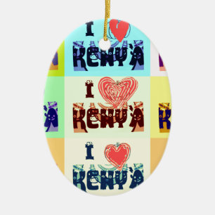 I Liebe Kenya.png Keramik Ornament