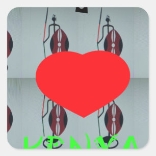 I Liebe Kenya Quadratischer Aufkleber