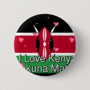 I Liebe Kenya und "Hakuna Matata" Kunstdrucken Button