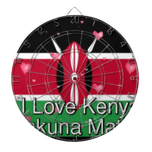 I Liebe Kenya und "Hakuna Matata" Kunstdrucken Dartscheibe