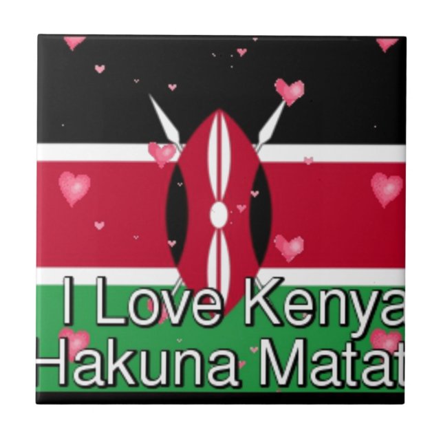 I Liebe Kenya und "Hakuna Matata" Kunstdrucken Fliese (Vorderseite)