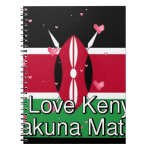 I Liebe Kenya und "Hakuna Matata" Kunstdrucken Notizblock