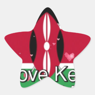 I Liebe Kenya und "Hakuna Matata" Kunstdrucken Stern-Aufkleber