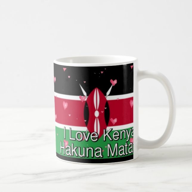 I Liebe Kenya und "Hakuna Matata" Kunstdrucken Tasse (Rechts)