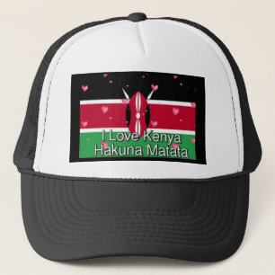 I Liebe Kenya und "Hakuna Matata" Kunstdrucken Truckerkappe
