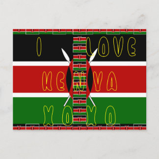 I Liebe Kenya XOXO Postkarte