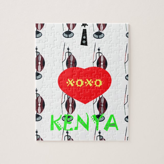 I Liebe Kenya XOXO Puzzle (Vertikal)