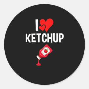 I Liebe Ketchup Runder Aufkleber