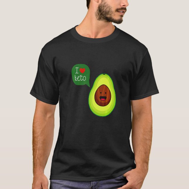 I Liebe Keto Avocado Zitat Keto und Vegane Ernähru T-Shirt (Vorderseite)