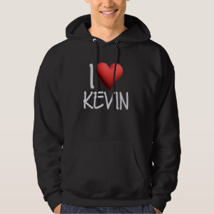 I Liebe Kevin Name Personalisiert Men Typ BESTE FR Hoodie
