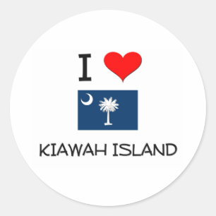 I Liebe Kiawah Island South Carolina Runder Aufkleber