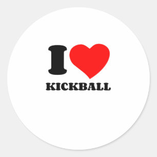 I LIEBE KICKBALL RUNDER AUFKLEBER