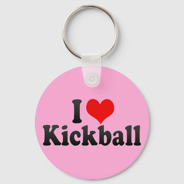 I Liebe Kickball Schlüsselanhänger (Vorderseite)