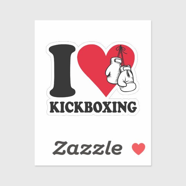 I Liebe Kickboxing Aufkleber (Blatt)