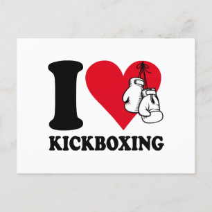 I Liebe Kickboxing Feiertagspostkarte