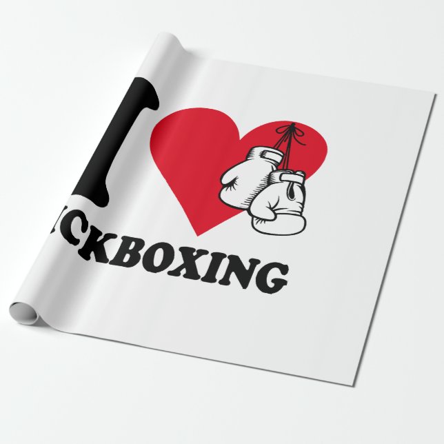 I Liebe Kickboxing Geschenkpapier (Ungerollt)
