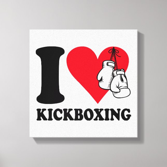 I Liebe Kickboxing Leinwanddruck (Vorderseite)