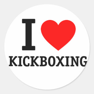I Liebe Kickboxing Runder Aufkleber