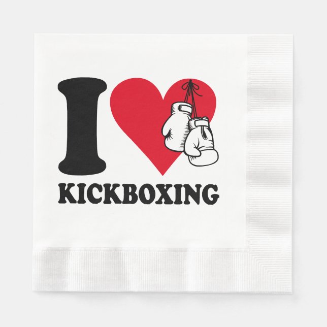 I Liebe Kickboxing Serviette (Vorderseite)