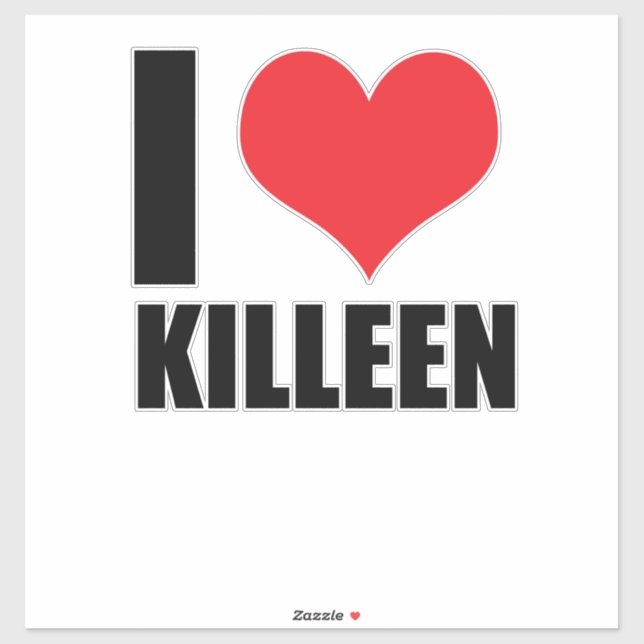 I Liebe Killeen Aufkleber (Blatt)