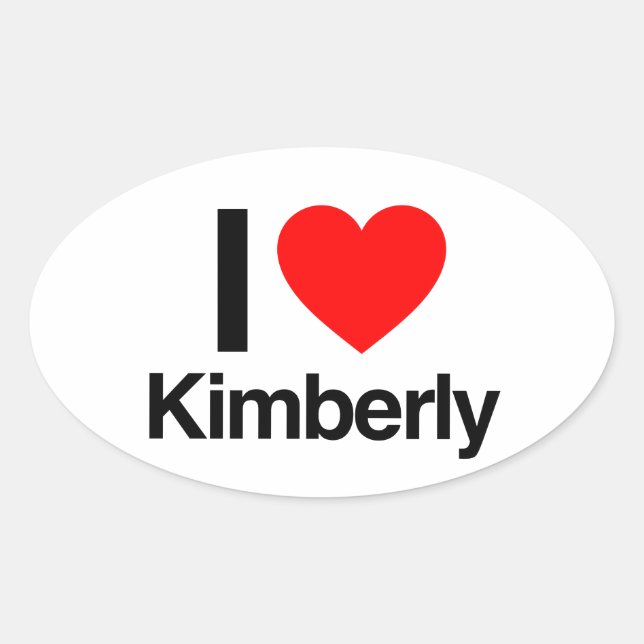 i Liebe Kimberly Ovaler Aufkleber (Vorderseite)