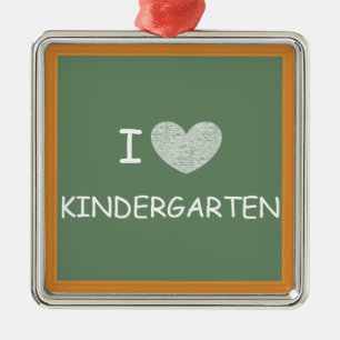 I Liebe-Kindergarten Silbernes Ornament