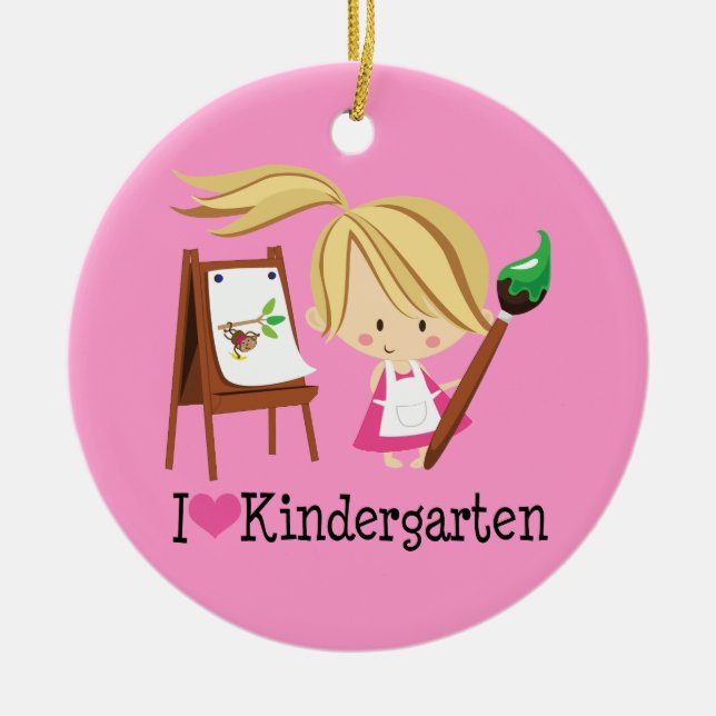 I Liebe-Kindergärtnerin oder Studenten-Geschenk Keramikornament (Vorne)