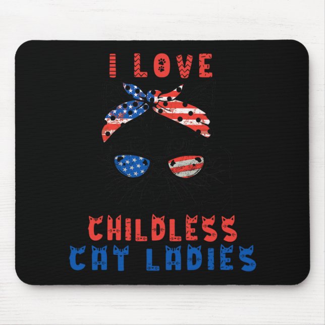 I Liebe Kinderlose Katzen Mousepad (Vorne)
