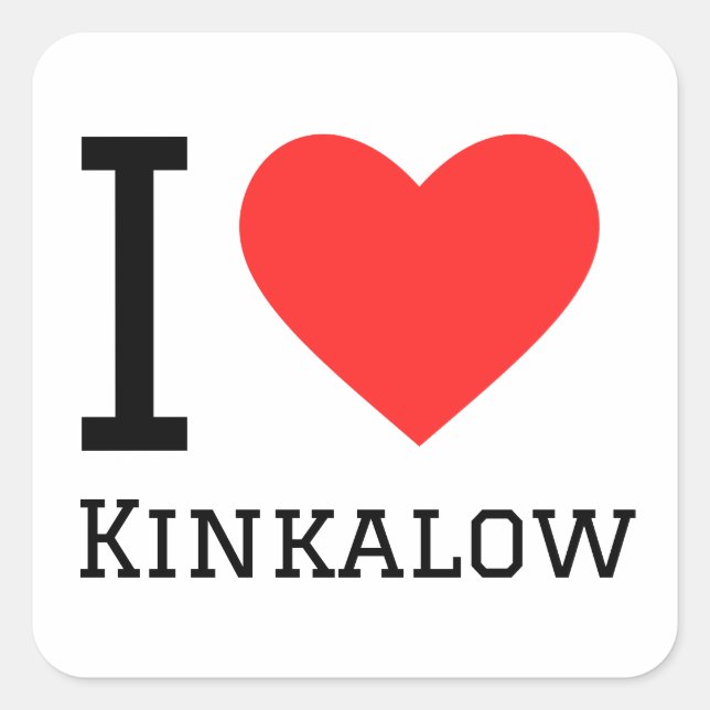 I Liebe Kinkalow Quadratischer Aufkleber (Vorderseite)