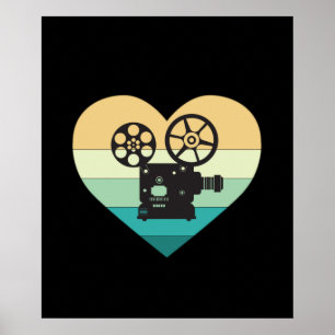 I Liebe Kino Retro Film Projektor Poster