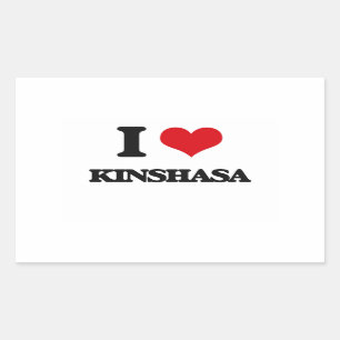 I Liebe Kinshasa Rechteckiger Aufkleber