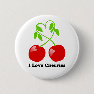 I Liebe-Kirschknopf Button