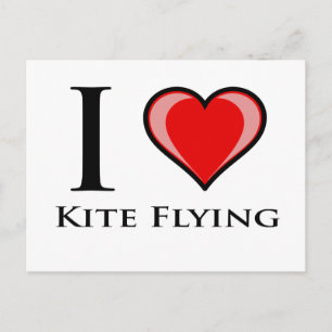 I Liebe Kite Flying Postkarte
