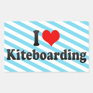 I Liebe Kiteboarding Rechteckiger Aufkleber