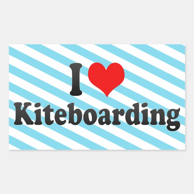 I Liebe Kiteboarding Rechteckiger Aufkleber (Vorderseite)