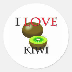 I Liebe Kiwi Runder Aufkleber