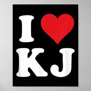 I Liebe KJ Initials I Herz K.j. Vorname K Poster